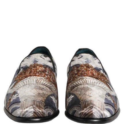 Dolce & Gabbana Multicolor Floral Tapestry Embroidery Loafer Shoes