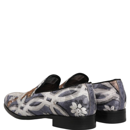 Dolce & Gabbana Multicolor Floral Tapestry Embroidery Loafer Shoes