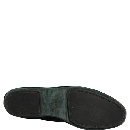 Dolce & Gabbana Green Velvet Slip On Men Flats Loafers Shoes