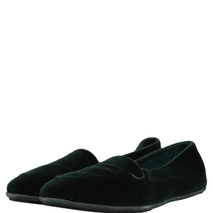 Dolce & Gabbana Green Velvet Slip On Men Flats Loafers Shoes