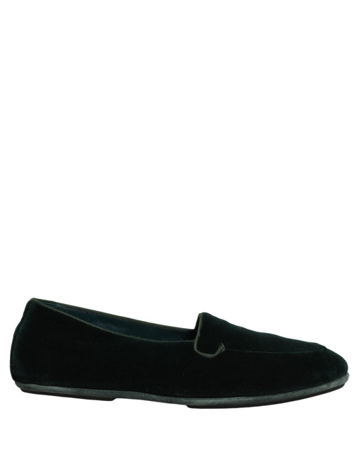 Dolce & Gabbana Green Velvet Slip On Men Flats Loafers Shoes