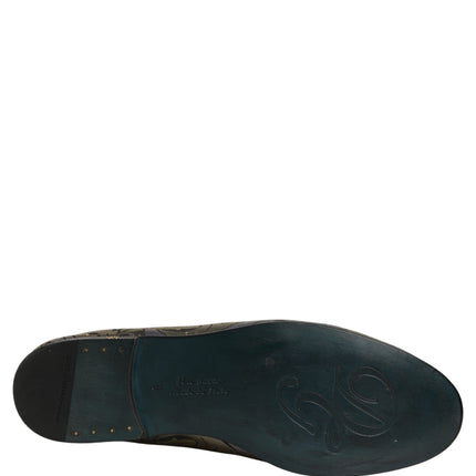 Dolce & Gabbana Multicolor Floral Jacquard Men Loafers Shoes