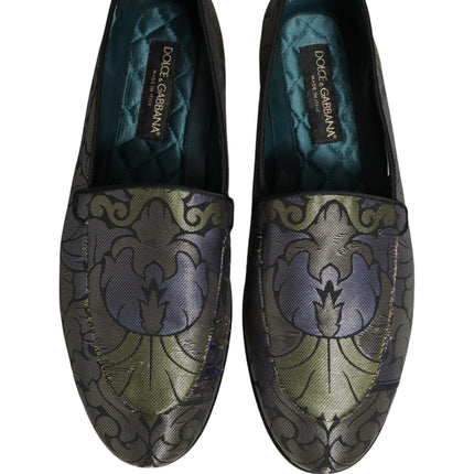 Dolce & Gabbana Multicolor Floral Jacquard Men Loafers Shoes