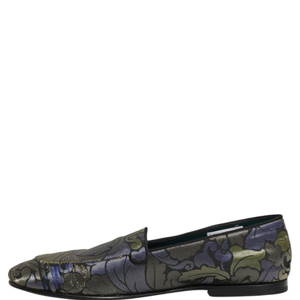 Dolce & Gabbana Multicolor Floral Jacquard Men Loafers Shoes