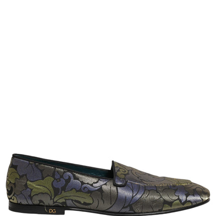Dolce & Gabbana Multicolor Floral Jacquard Men Loafers Shoes