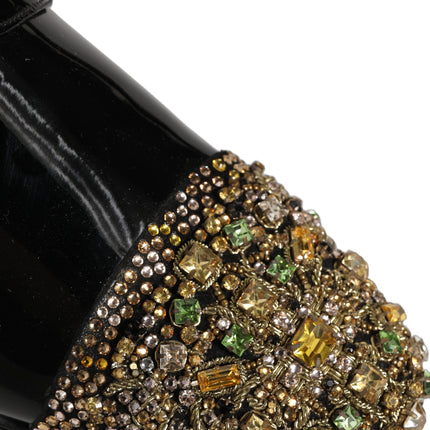 Dolce & Gabbana Black Embellished Men Derby Dress Formal Shoes