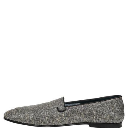 Dolce & Gabbana Gray Lurex Glitter Men Dress Loafers Shoes