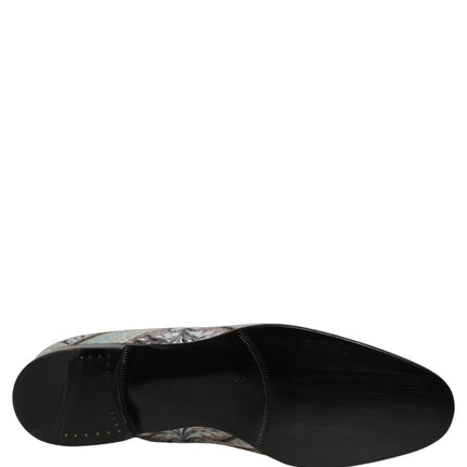 Dolce & Gabbana Multicolor Velvet Baroque Dress Loafers Shoes