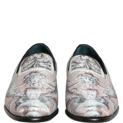 Dolce & Gabbana Multicolor Velvet Baroque Dress Loafers Shoes