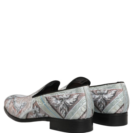 Dolce & Gabbana Multicolor Velvet Baroque Dress Loafers Shoes
