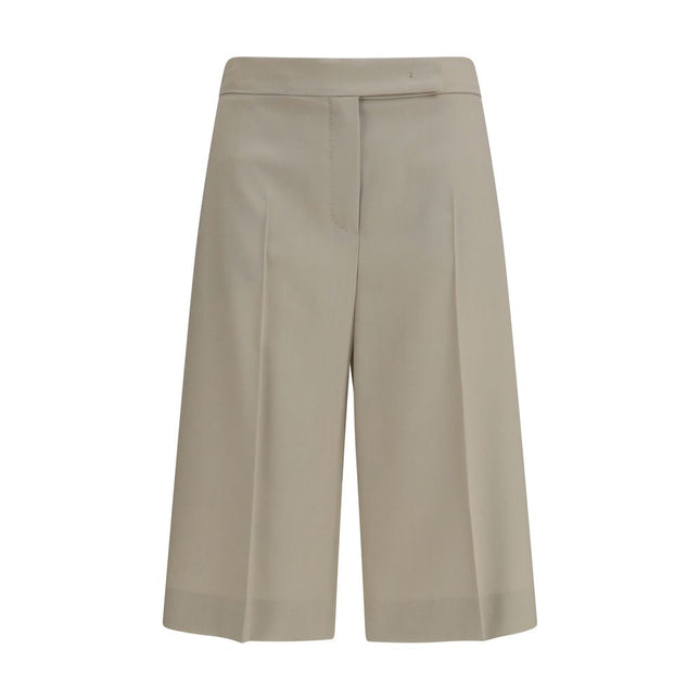 Max Mara Beige Wool Oves Aries Bermuda Shorts