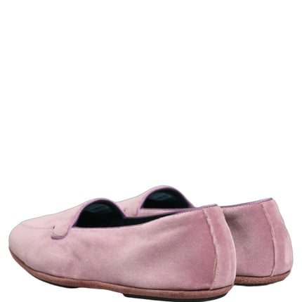 Dolce & Gabbana Pink Velvet Slip On Men Flats Loafers Shoes