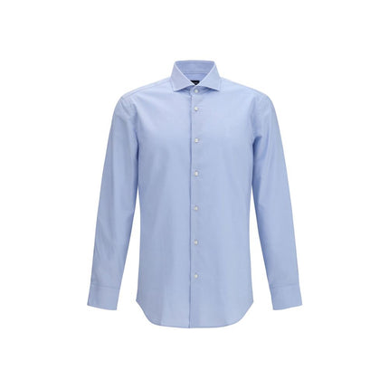Hugo Boss Black Blue Cotton Dress Shirt