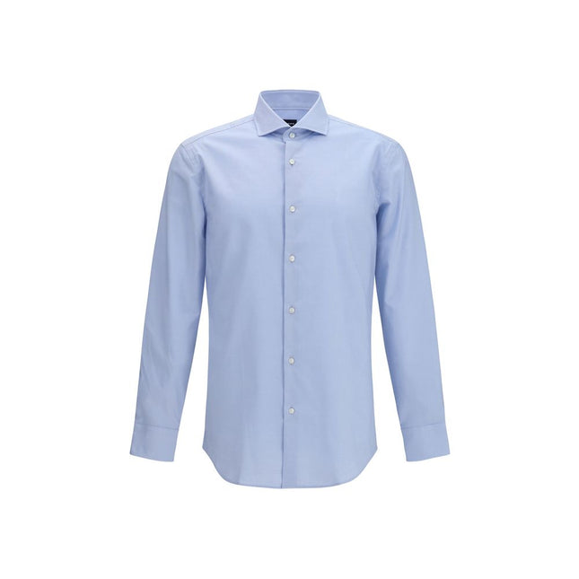 Hugo Boss Black Blue Cotton Dress Shirt