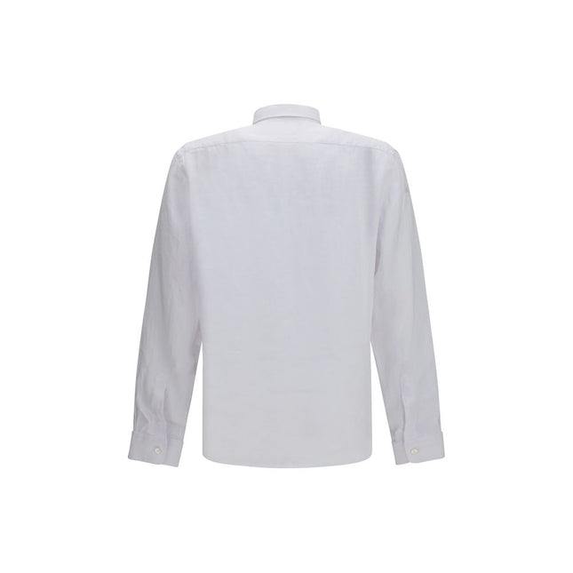 Hugo Boss Black White Linen Dress Shirt