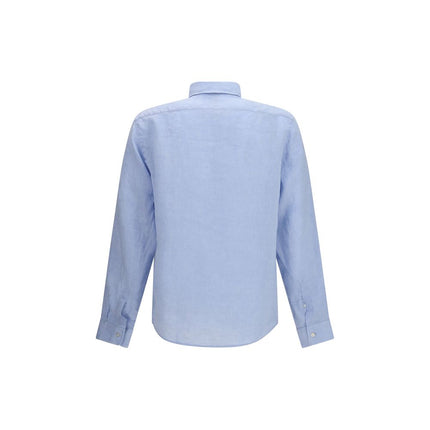 Hugo Boss Black Blue Linen Dress Shirt