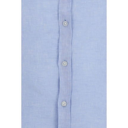 Hugo Boss Black Blue Linen Dress Shirt
