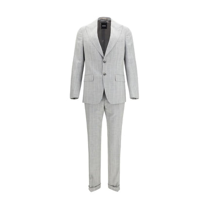 Hugo Boss Black Gray Cotton Two-Piece Suit