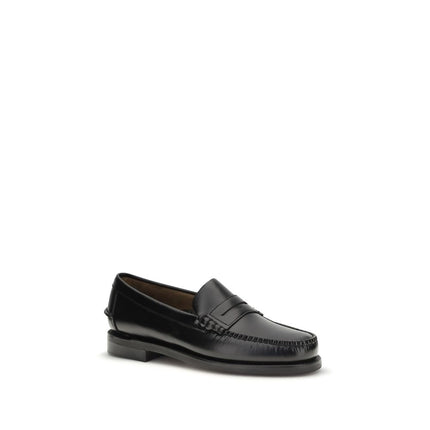 Sebago Black Calf Leather Bos Taurus Slip-On Loafers