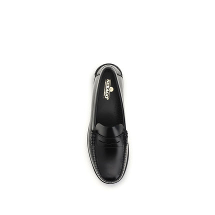 Sebago Black Calf Leather Bos Taurus Slip-On Loafers
