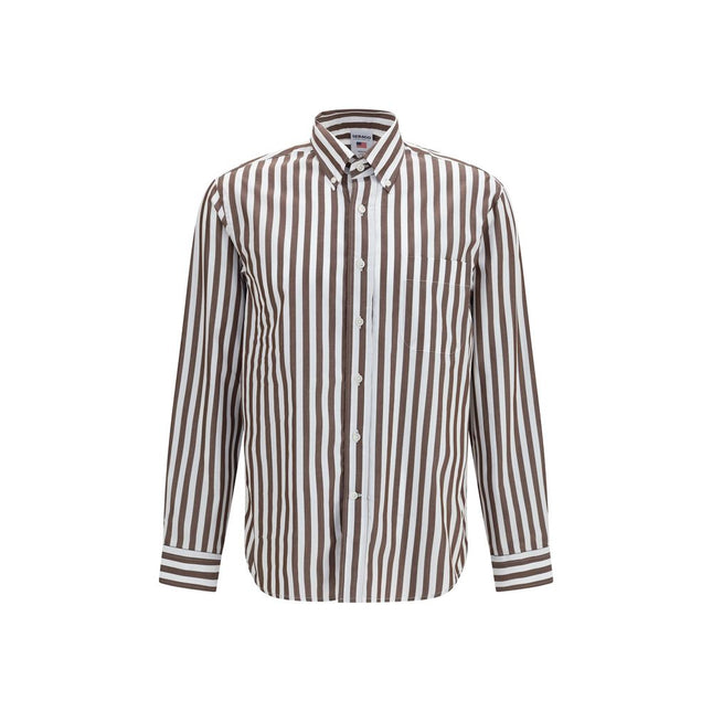 Sebago Brown Cotton Pattern Shirt