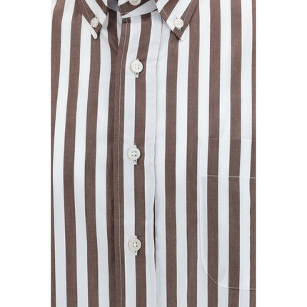 Sebago Brown Cotton Pattern Shirt
