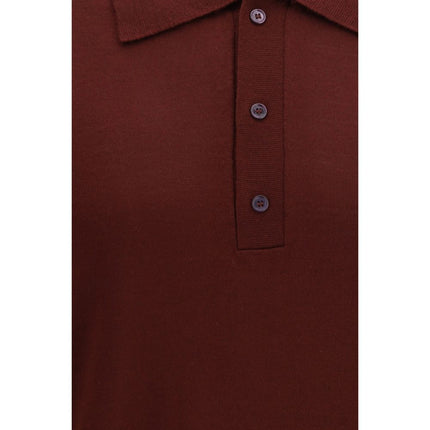 Valentino Bordeaux Wool Oves Aries Polo Shirt