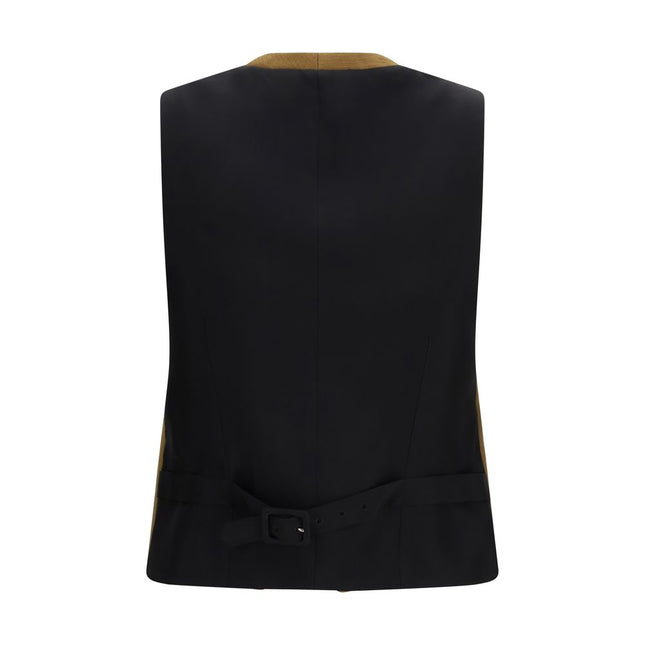 Burberry Brown Wool Oves Aries Sleeveless Jacket