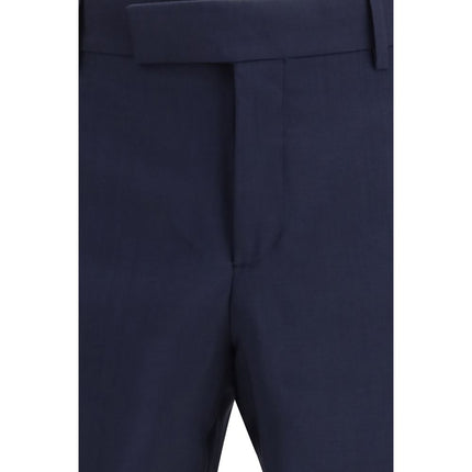 Fendi Blue Wool Oves Aries Dress Pants