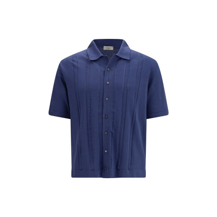 Piacenza Cashmere Blue Cotton Polo Shirt
