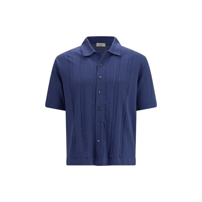 Piacenza Cashmere Blue Cotton Polo Shirt