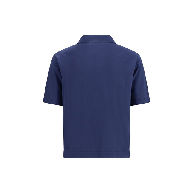 Piacenza Cashmere Blue Cotton Polo Shirt