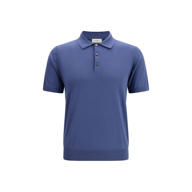 Piacenza Cashmere Blue Cotton Polo Shirt