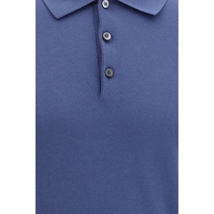 Piacenza Cashmere Blue Cotton Polo Shirt