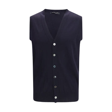 Aragona Cashmere Blue Wool Oves Aries Sleeveles Sweater