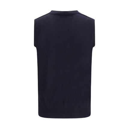 Aragona Cashmere Blue Wool Oves Aries Sleeveles Sweater
