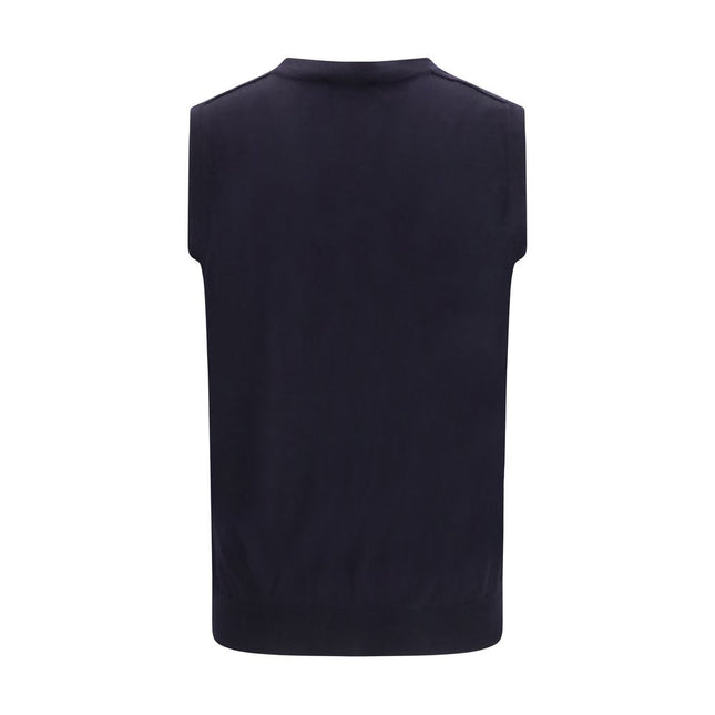 Aragona Cashmere Blue Wool Oves Aries Sleeveles Sweater