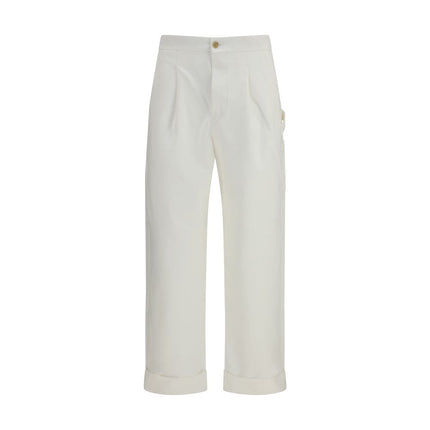 Umit Benan White Cotton Casual Pants