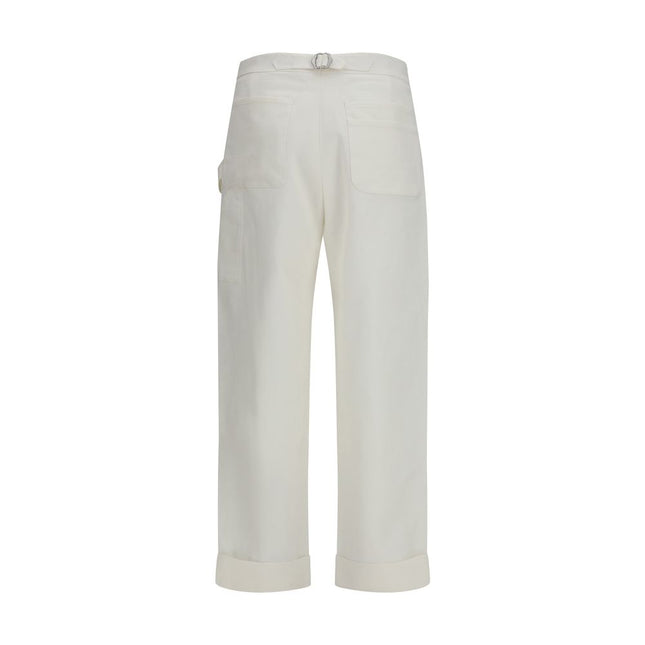 Umit Benan White Cotton Casual Pants