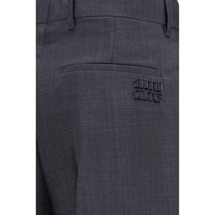 Miu Miu Gray Wool Oves Aries Dress Pants