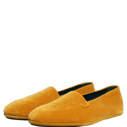Dolce & Gabbana Yellow Velvet Slip On Men Dress Loafers Shoes