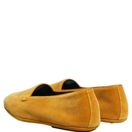 Dolce & Gabbana Yellow Velvet Slip On Men Dress Loafers Shoes