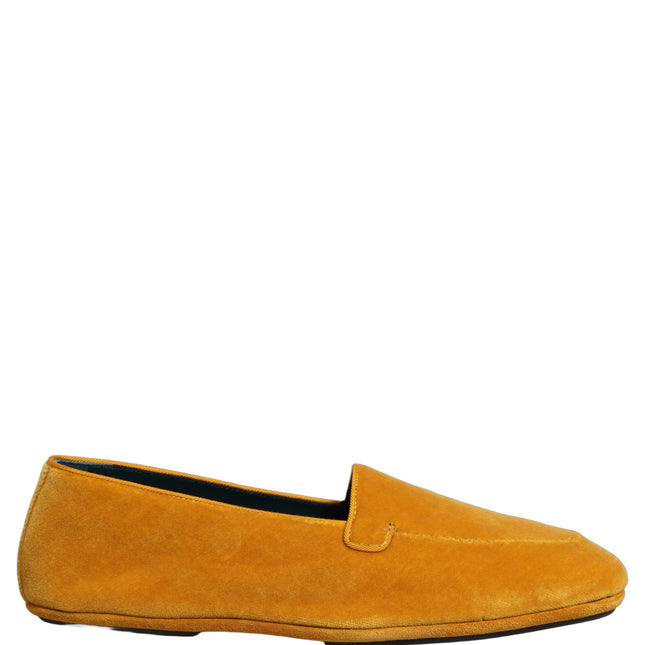 Dolce & Gabbana Yellow Velvet Slip On Men Dress Loafers Shoes