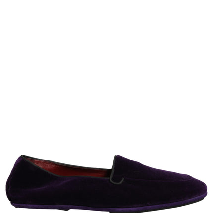 Dolce & Gabbana Violet Velvet Slip On Men Flats Loafers Shoes