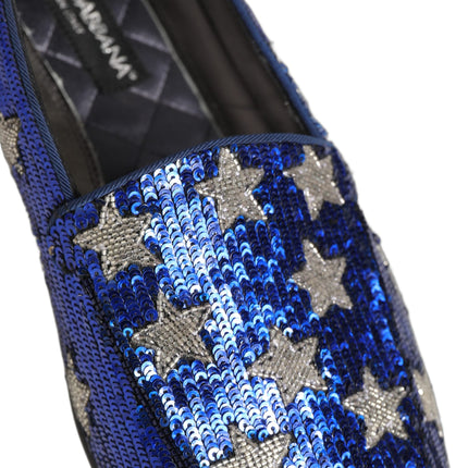 Dolce & Gabbana Multicolor Flag Sequin Dress Loafers Shoes