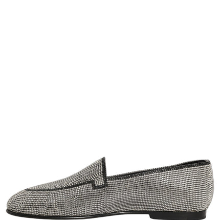 Dolce & Gabbana Silver Crystal Embellished Men Loafers Shoes