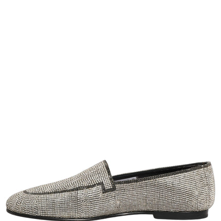 Dolce & Gabbana Silver Crystal Embellished Men Loafers Shoes