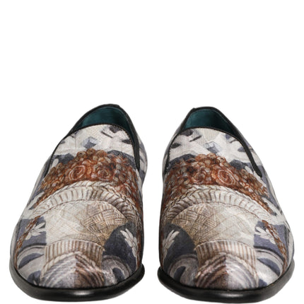 Dolce & Gabbana Multicolor Floral Tapestry Embroidery Loafer Shoes