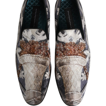 Dolce & Gabbana Multicolor Floral Tapestry Embroidery Loafer Shoes
