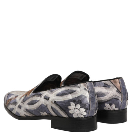 Dolce & Gabbana Multicolor Floral Tapestry Embroidery Loafer Shoes